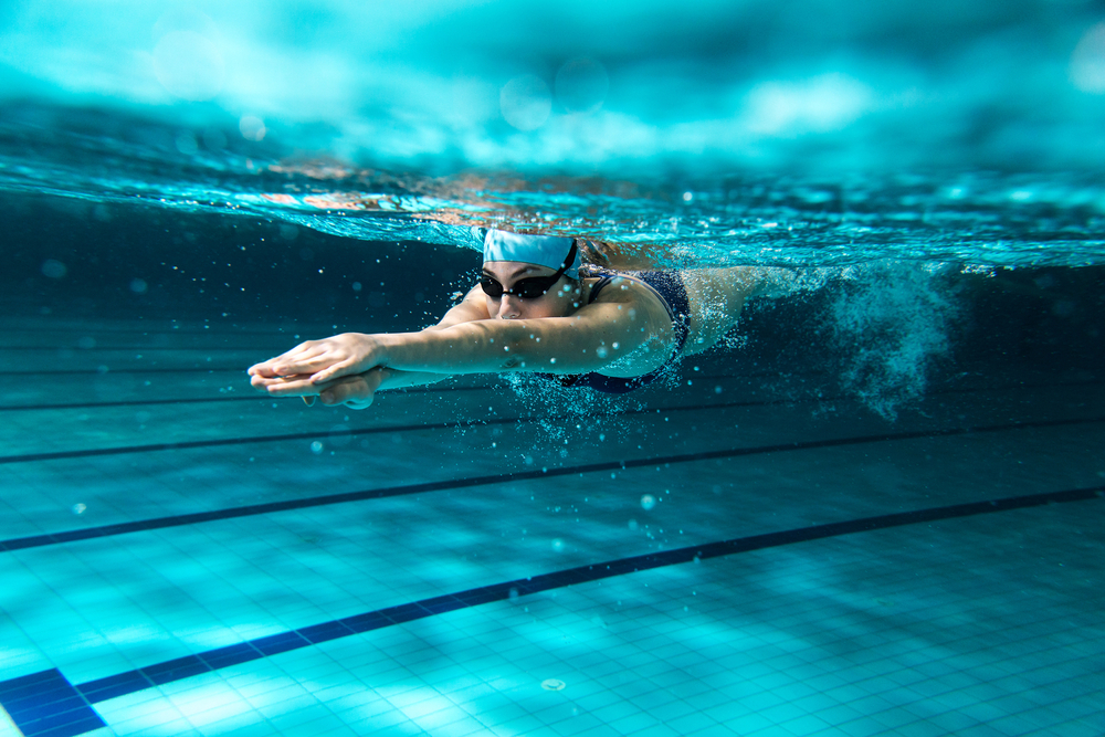 female swimmer in pool